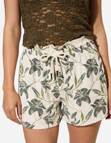 Shorts - Florales Muster - Dunkelgr&uuml;n