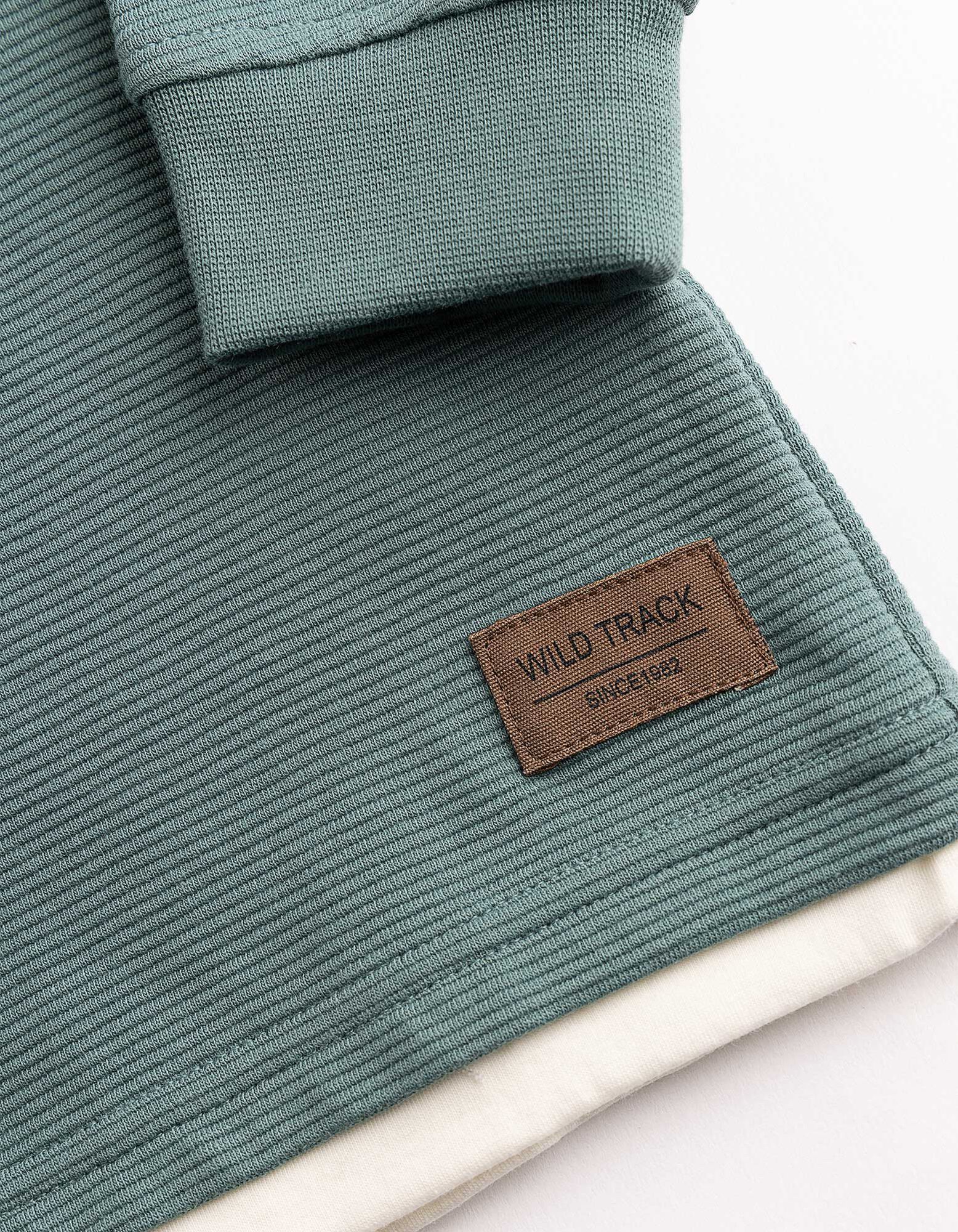 Sweatshirt - Labelpatch - Gr&uuml;n