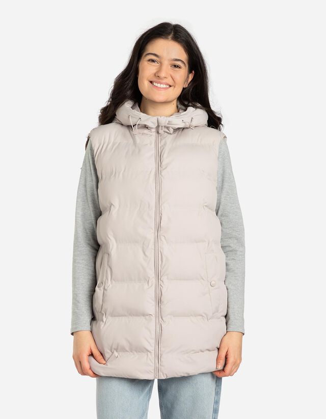 Bodywarmer - Capuchon met tunnelkoord - beige