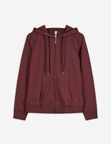 Sweatjacke - einfarbig - braun