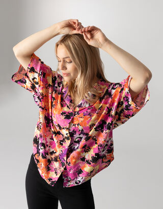 Overhemdblouse - Viscose - wit