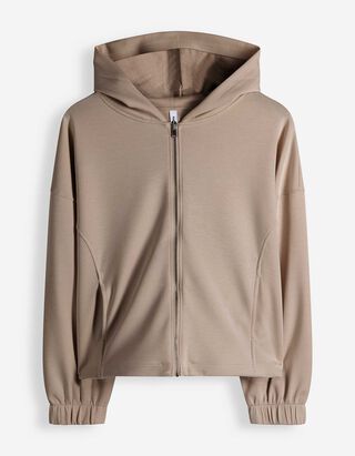 Sweatjacke - Scuba - beige