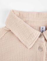Camicia blusata - Mussola - beige