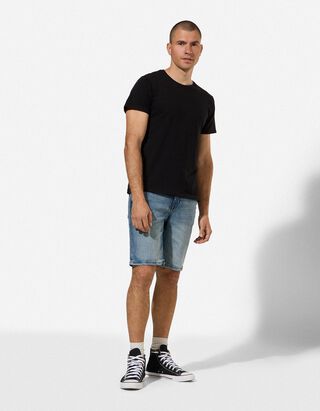 Jeansshorts - Wascheffekte - blau