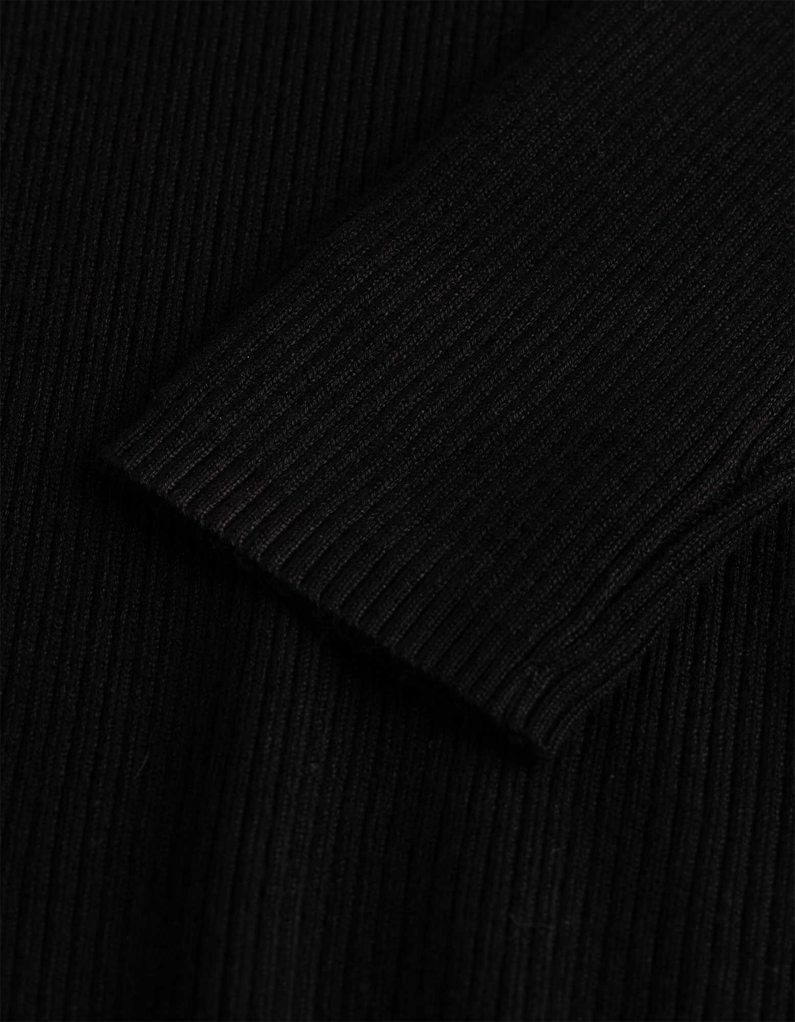 Pullover - Rippenstruktur - Schwarz