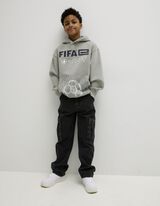 bluza z kapturem - Fifa E - jasny szary