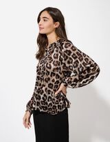 Pluus - loomamuster - valge