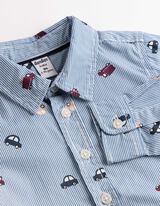 Hemd - Allover-Print - Hellblau
