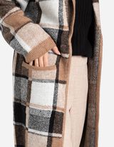 Hosszított kardigán - Gyapjú megjelenés - barna