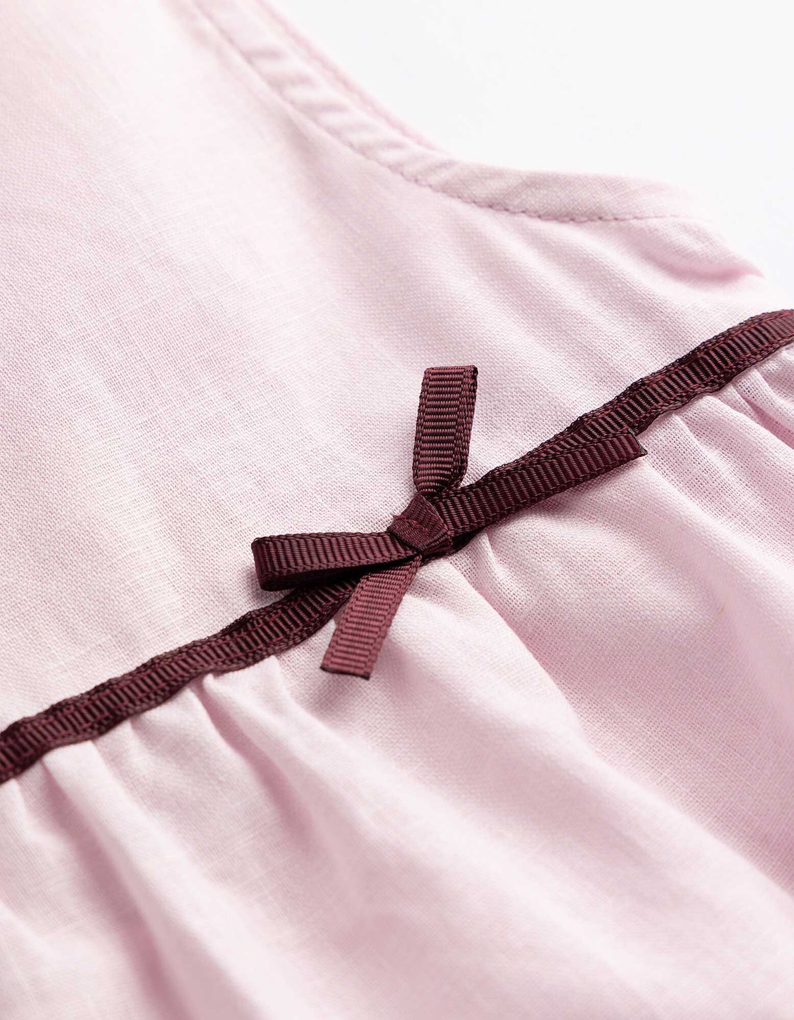 Blusentop - Leinen - Rosa