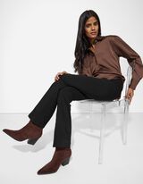 Broek - Uitlopende pasvorm - zwart