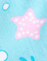 Kupaći poncho - Print - tirkizna