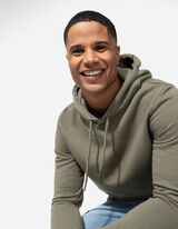 Pulover s kapuco - Me&scaron;anica bombaža - temno zelena