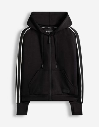 Sweatvest - Galons - zwart