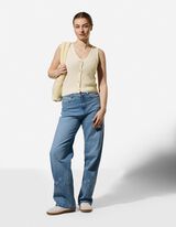 Gebreide top - Knoopsluiting - wit