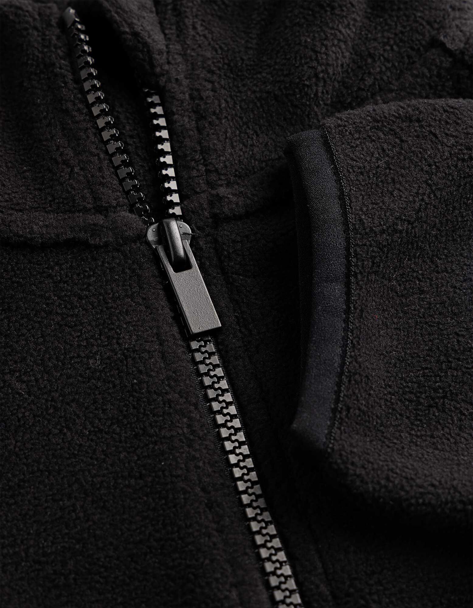 Fleecejacke - Oversized Fit - Schwarz