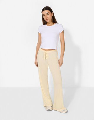 Pyžamov&eacute; kalhoty - Pointelle - sv. zluta