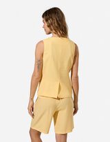 Gilet - Aspect lin - Jaune clair
