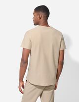 T-Shirt - Rundhals-Ausschnitt - beige