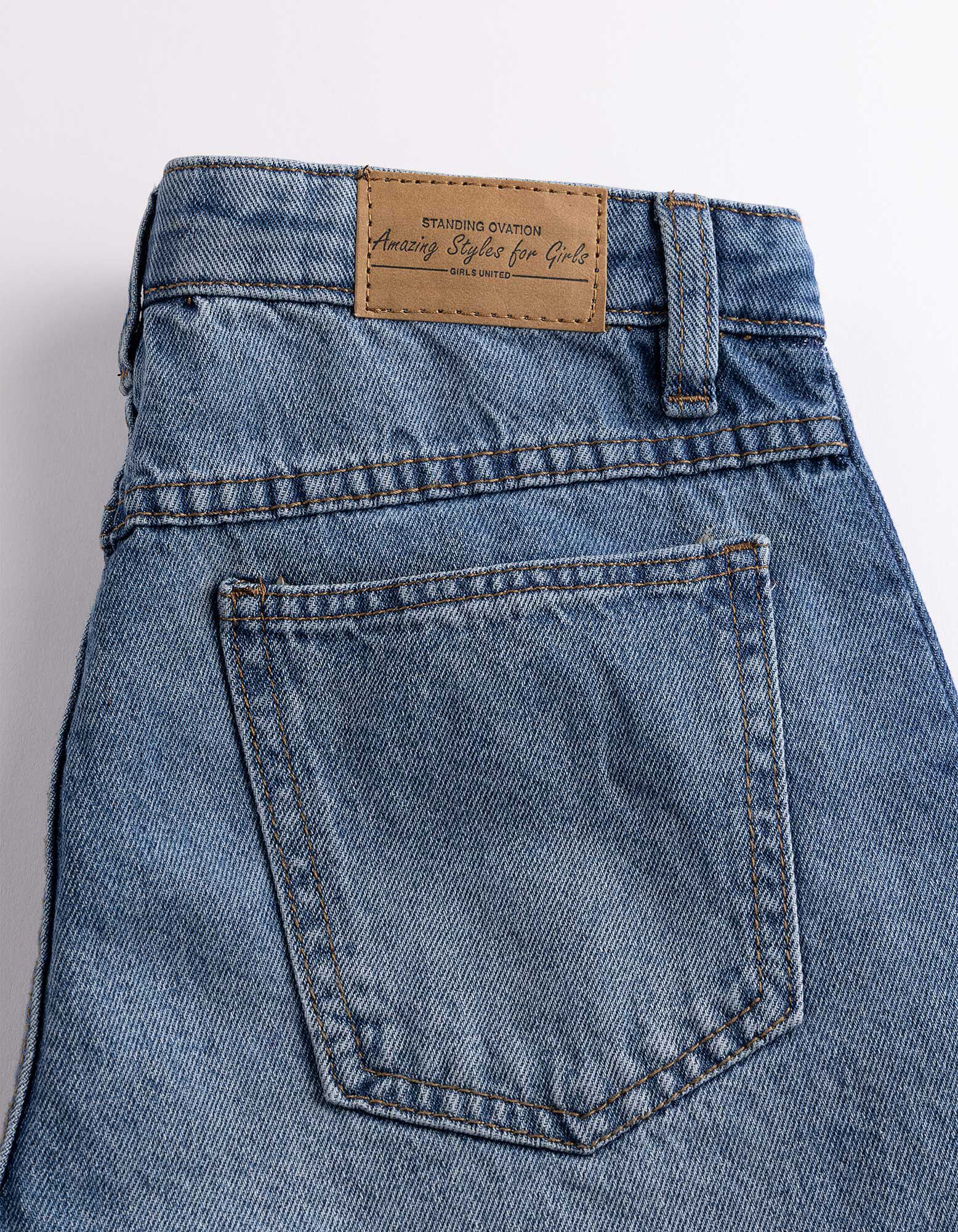 Jeans - Kontrasteins&auml;tze - blau