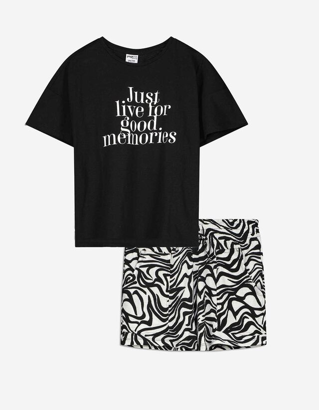 Set aus T-Shirt und Shorts - Oversized Fit