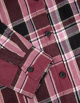 bluzka koszulowa - kieszeń na piersi - ciemny czerwony