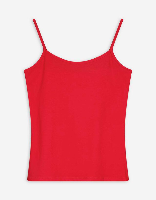 Top - Spaghettibandjes - rood