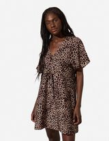 Tunică de plajă - Animal print - Maro