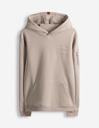 Sweatshirt - Stickerei - beige