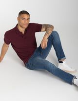 Polo-majica - Zakopčavanje na dugmad - tamno-crvena