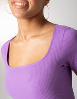 T-shirt - Encolure carr&eacute;e - Lilas