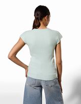 Strickshirt - Viskose-Mix - gr&uuml;n