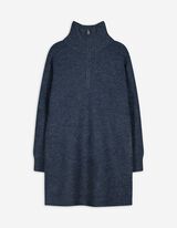 Kleid - Rollkragen - dunkelblau
