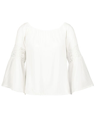 Damen Bluse mit Trompeten&auml;rmeln