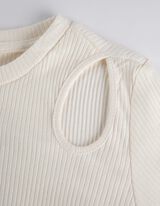 Hossz&uacute; ujj&uacute; felső - Kiv&aacute;g&aacute;sok - feher