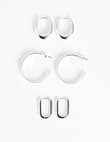 Oorbellen - Set van 3 - zilver