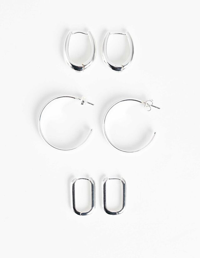 Oorbellen - Set van 3 - zilver