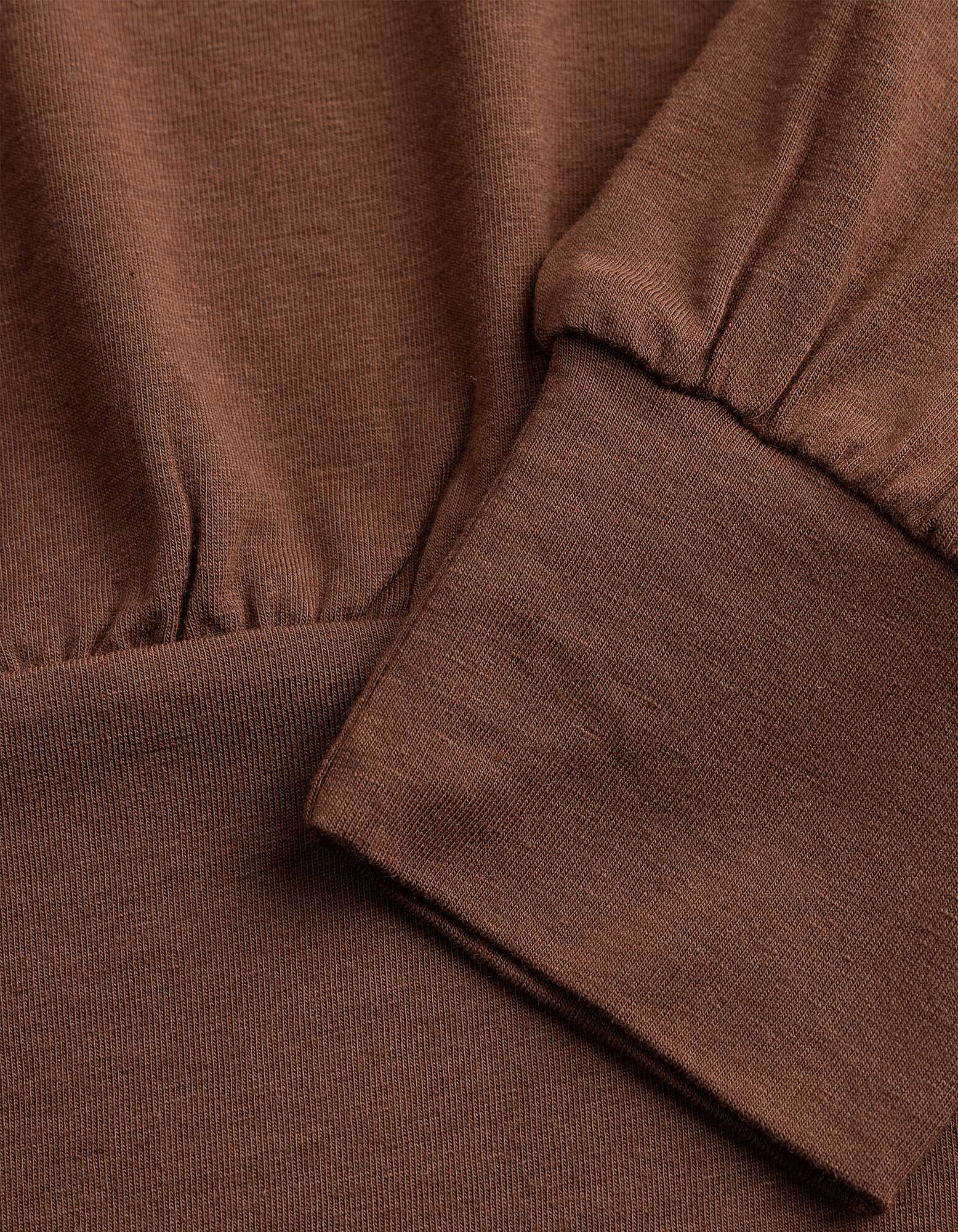 Langarmshirt - Modal-Anteil - Braun