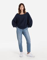 Bliuzonas - Plačios rankovės - tamsiai melynas