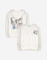 Sweatshirt - Rückenprint - weiß