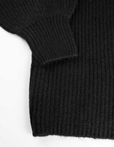 Lang vest - Ribtricot - zwart