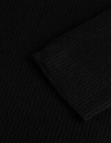 Pullover - Rippenstruktur - Schwarz