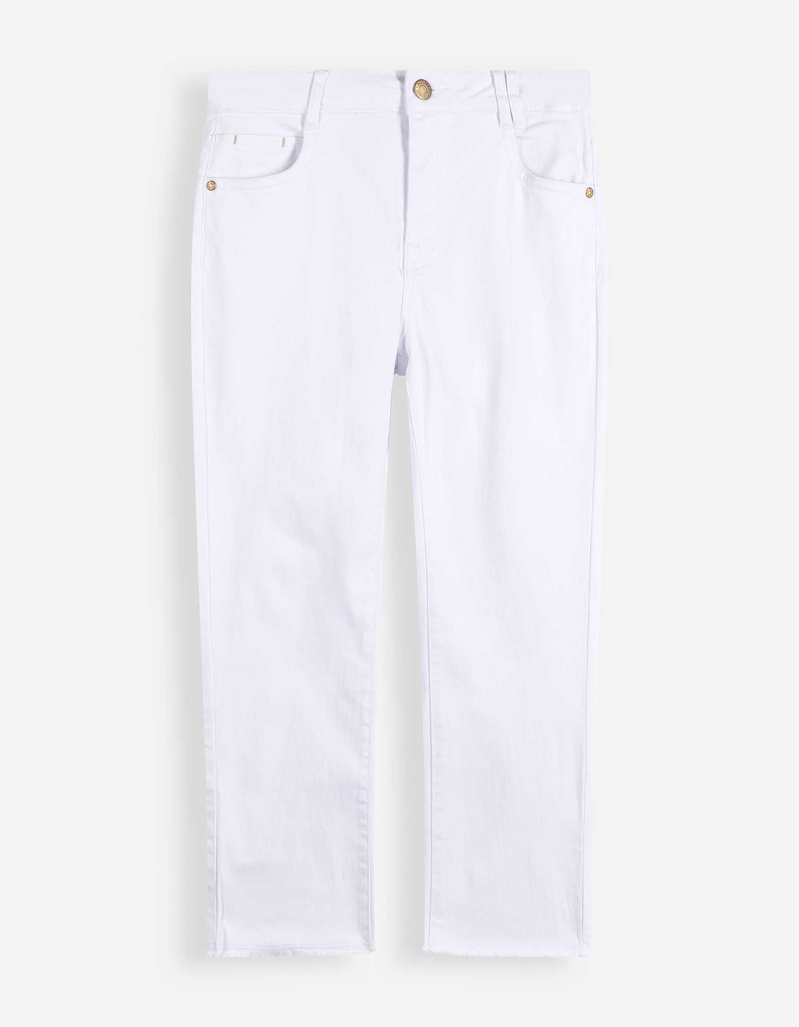 Pantacourt - Coupe Skinny Fit - blanc