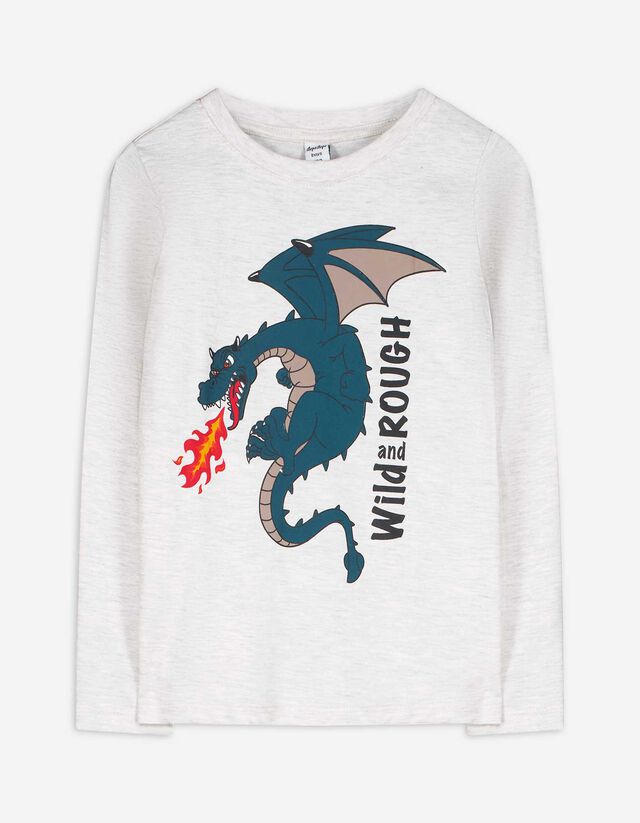 Longsleeve - Print - beige