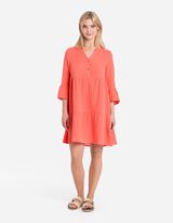 Blúzkové šaty - Mušelín - svetlocervena