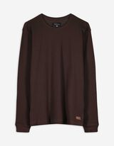 Langarmshirt - Regular Fit - dunkelbraun