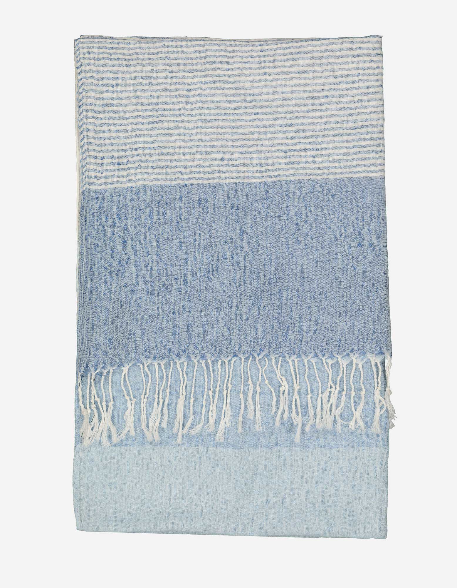 &Eacute;charpe - Lin m&eacute;lang&eacute; - Bleu clair