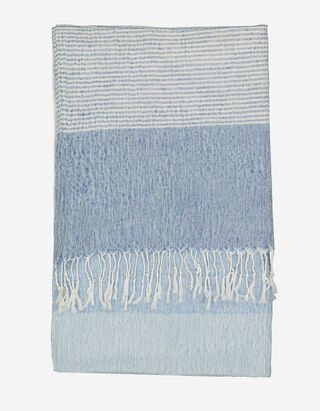 &Eacute;charpe - Lin m&eacute;lang&eacute; - Bleu clair