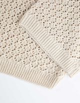 Pulóver - Perforált kötött - bezs