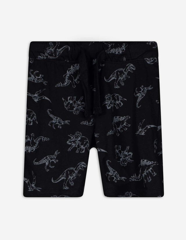 Short - Print all-over - zwart